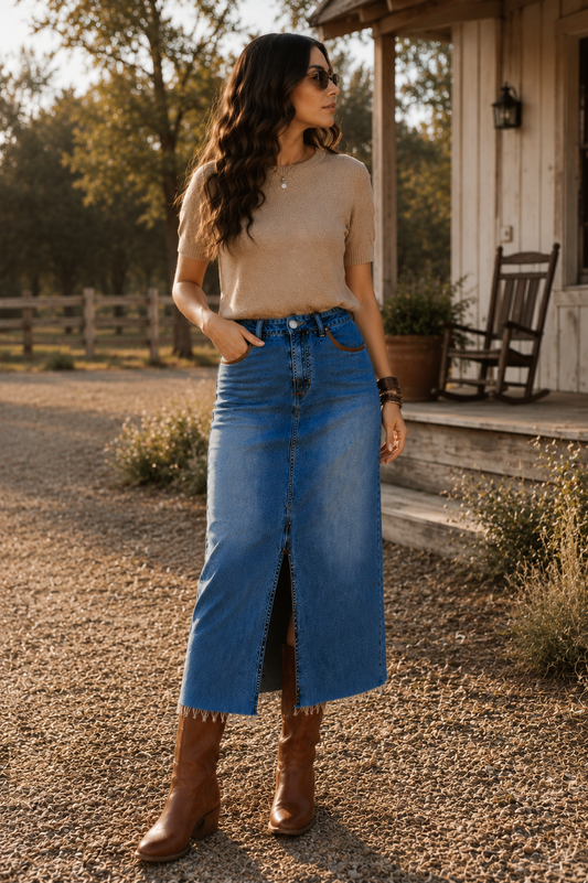 Garden Gate Cowgirl Skirt, detail view