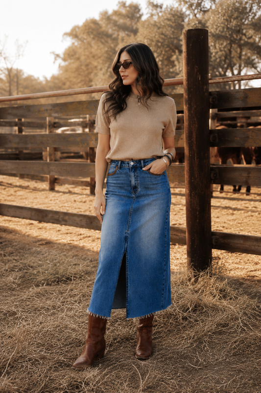Garden Gate Cowgirl Skirt, front view