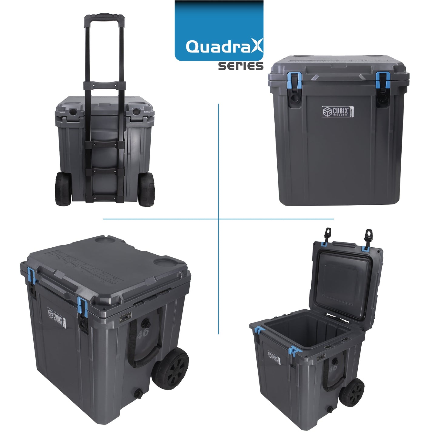 46QT Wheeled All Terrain Cooler, side view