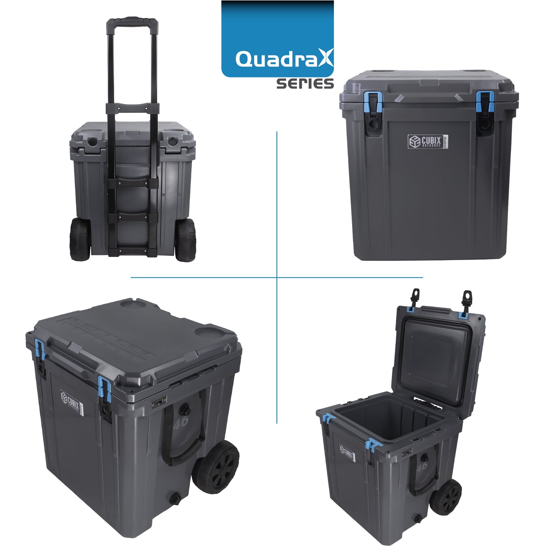 46QT Wheeled All Terrain Cooler, side view