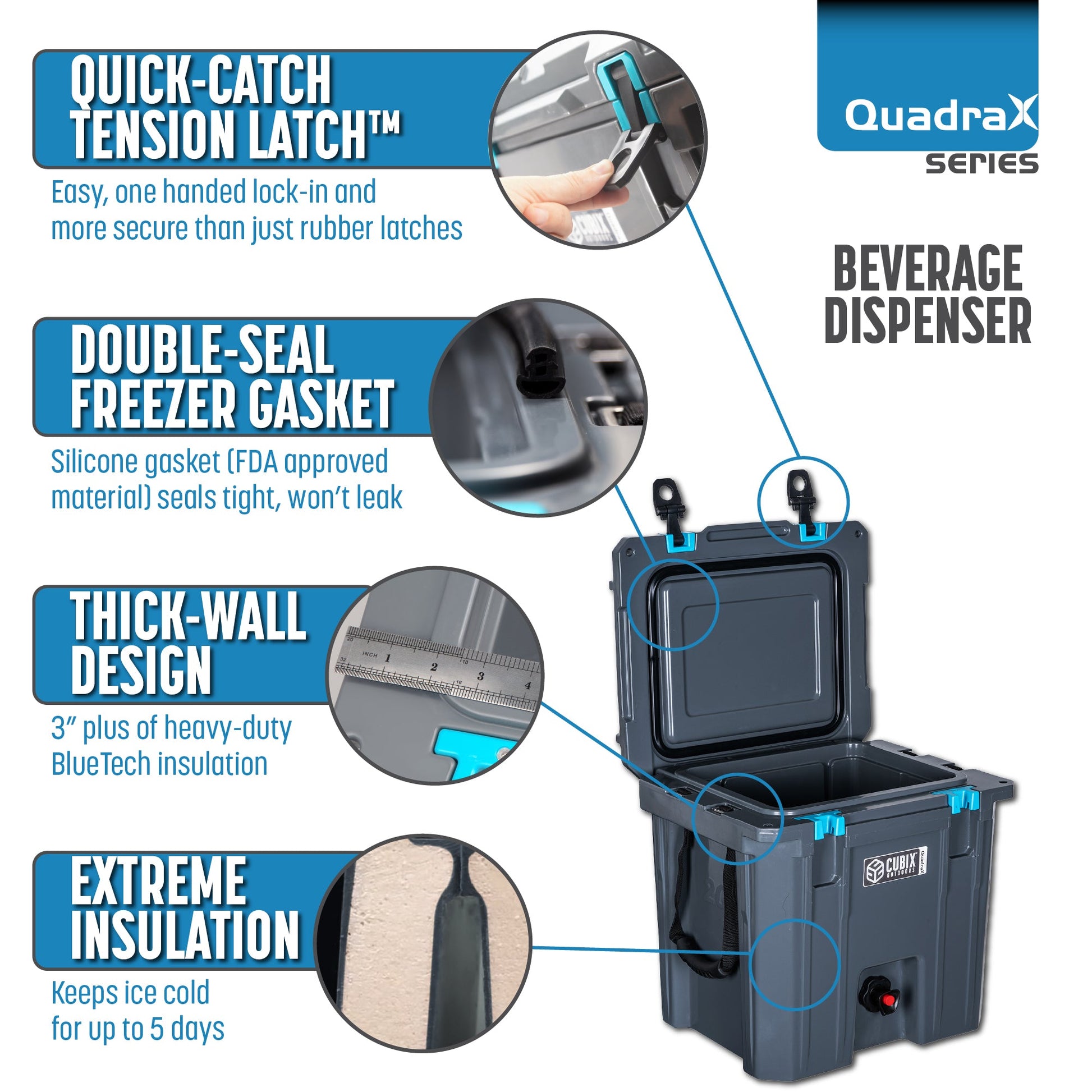 5 Gallon Camp and Lodge Beverage Dispenser/Cooler, back view
