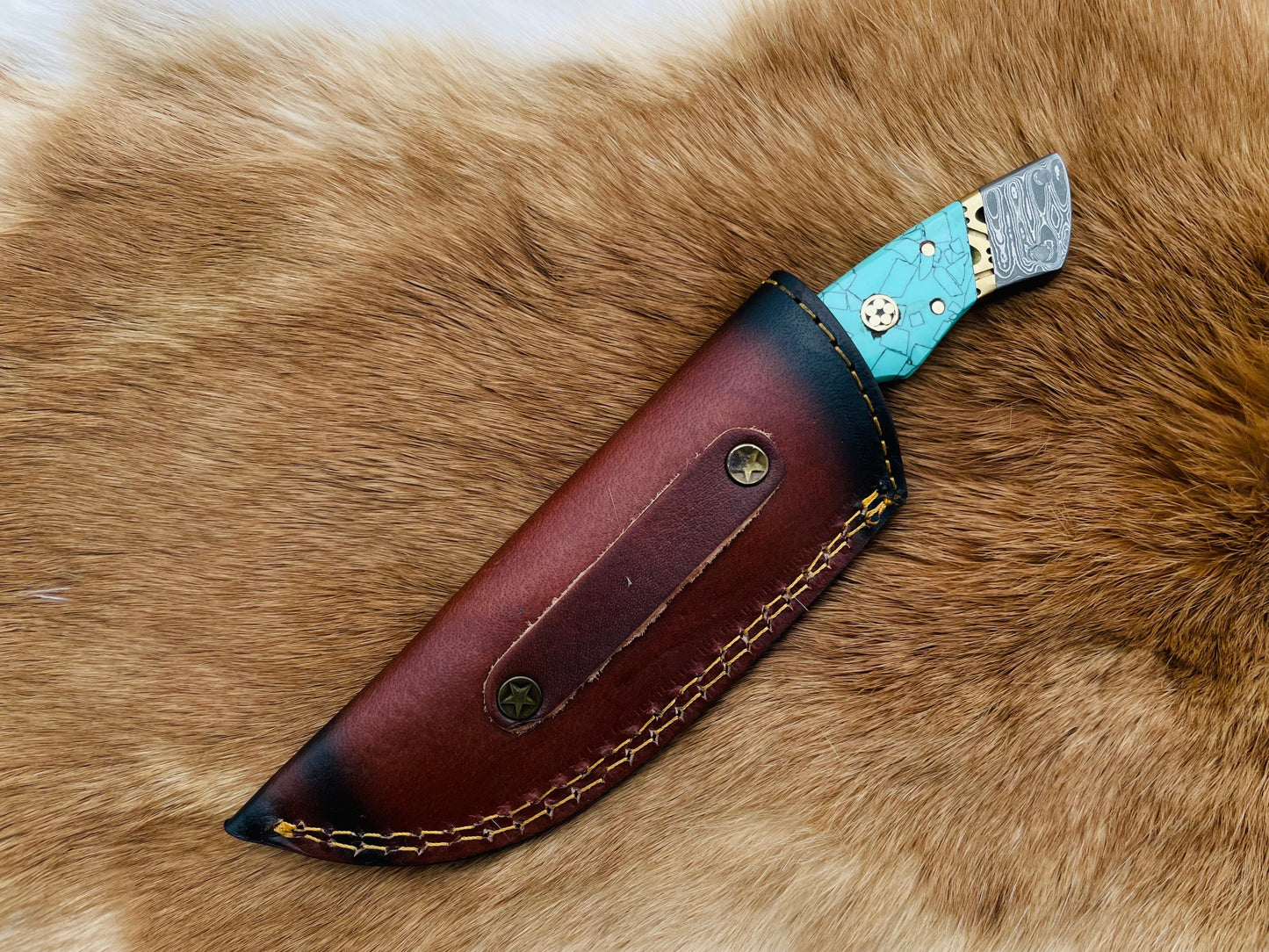 Damascus Steel Firepeak Hunter Knife