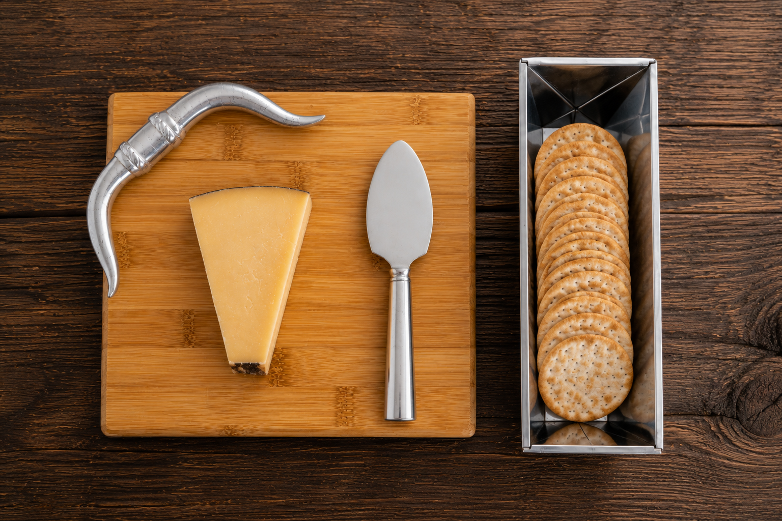 Longhorn Bamboo Cheese Set, side view