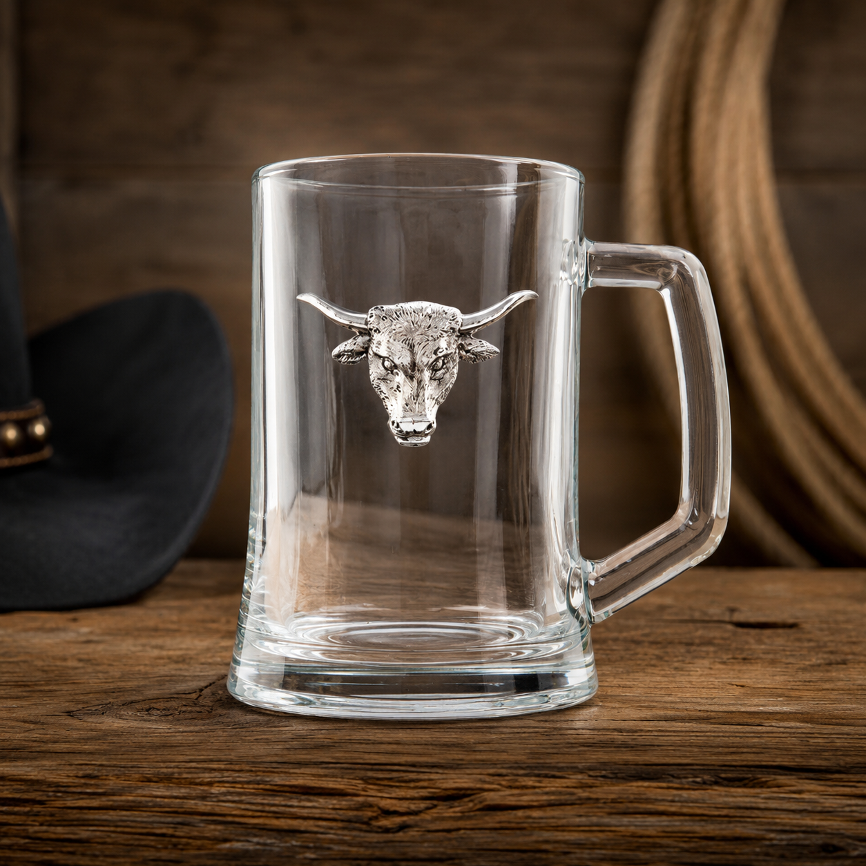 Longhorn Beer Mugs - Set of 2, back view