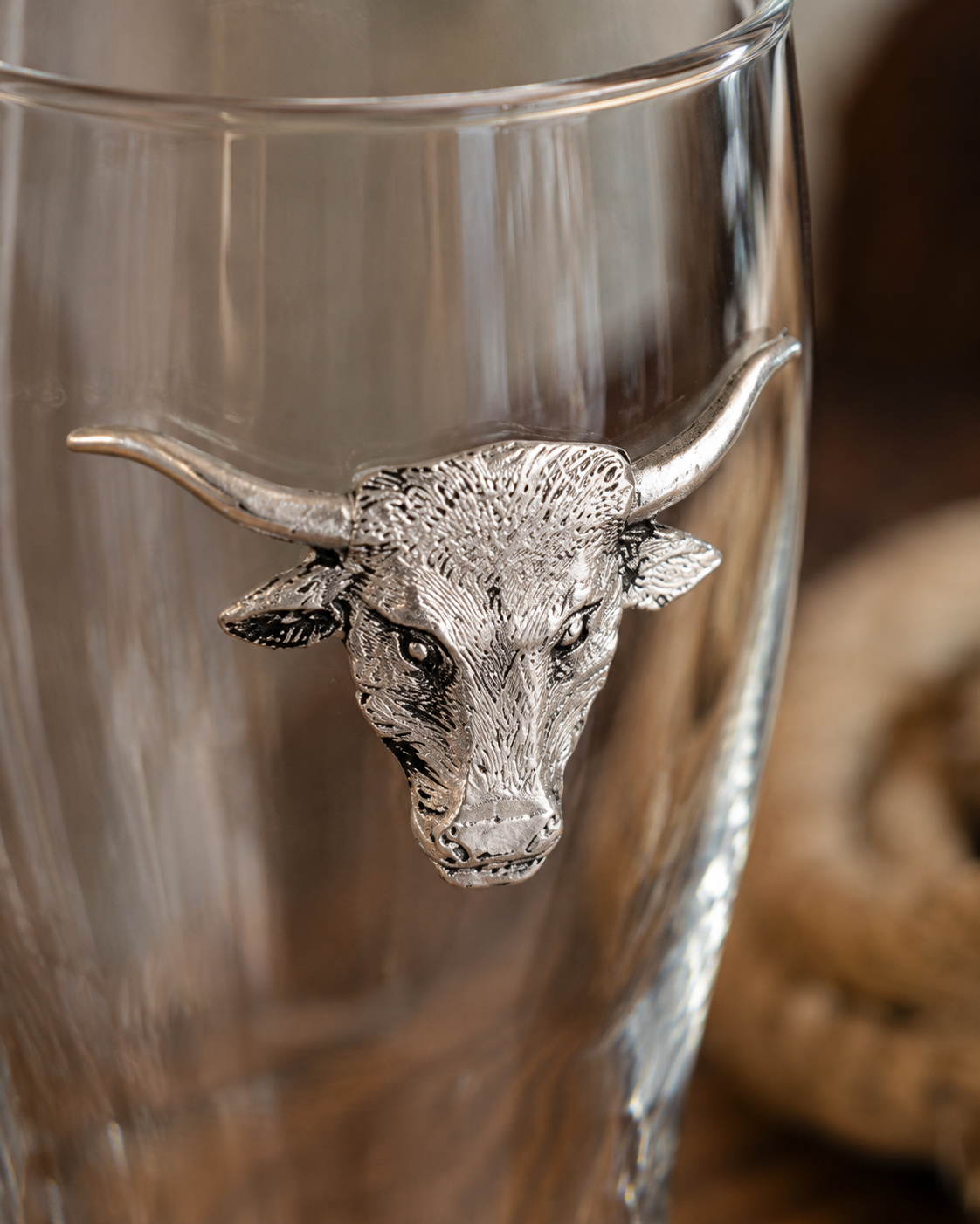 Longhorn Beer Pint Glasses - Set of 4, lifestyle view