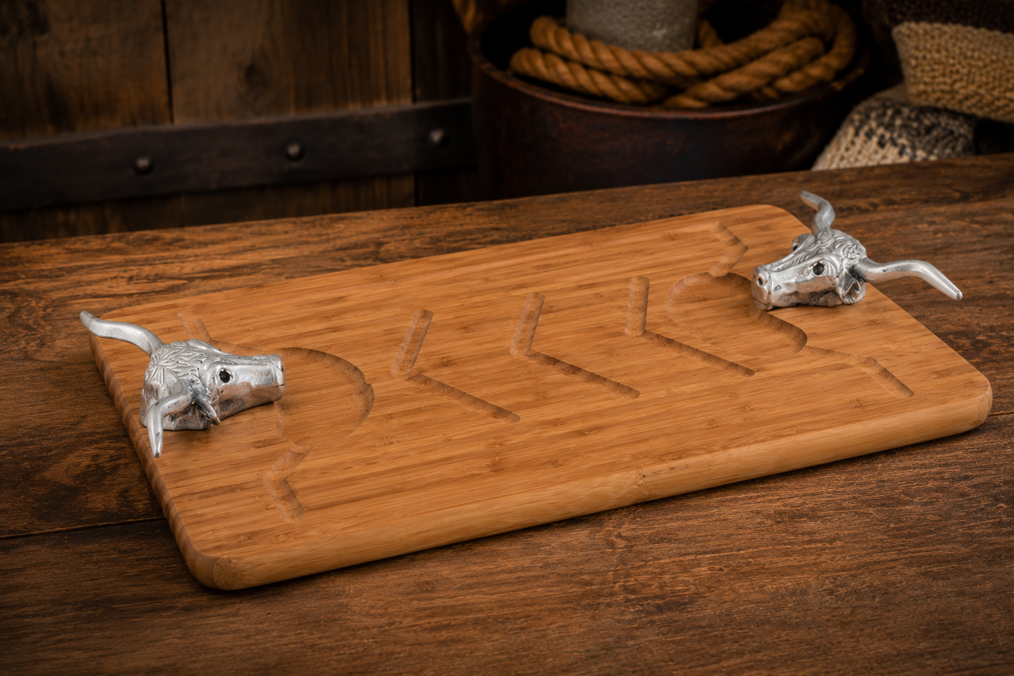Longhorn Carving Board, back view