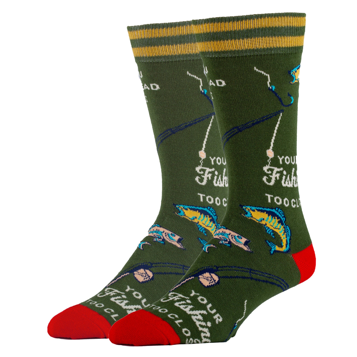 Gone Fishing Socks, front view