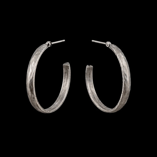 Sterling Plated Vintage Reproduction Hoops, front view