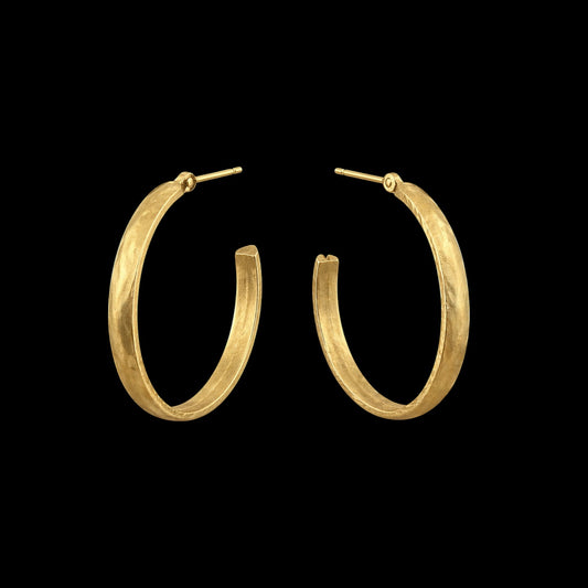 Gold Plated Vintage Reproduction Hoops, front view