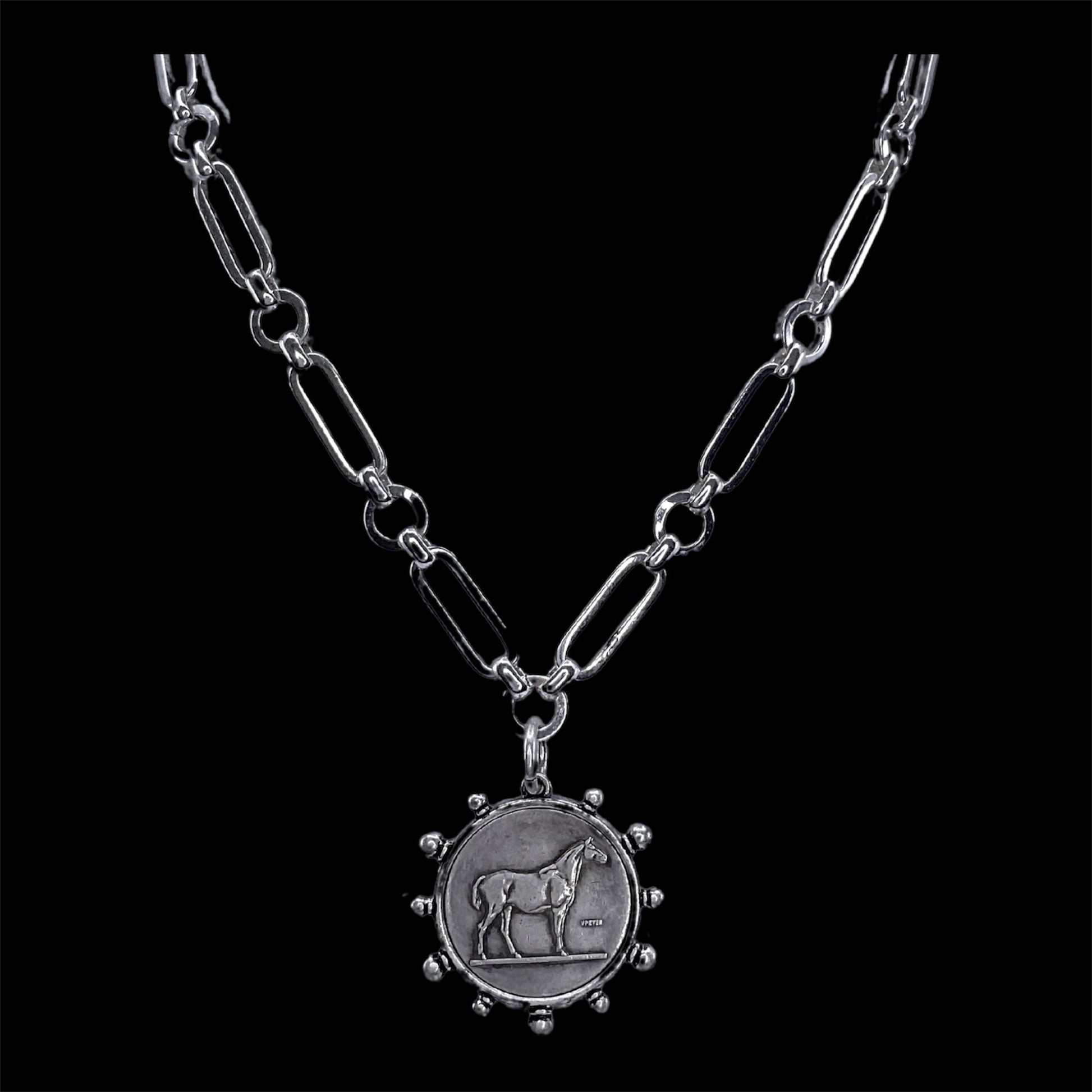 Sterling Plated Horse Coin, front view
