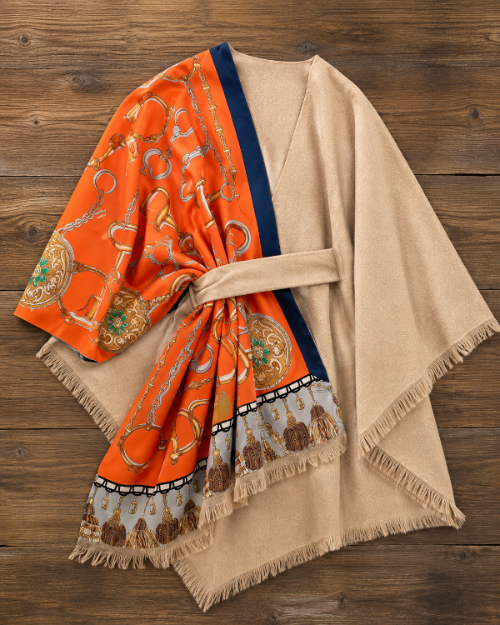 Pull Through Wrap / Beige / Orange Bit, alternate view