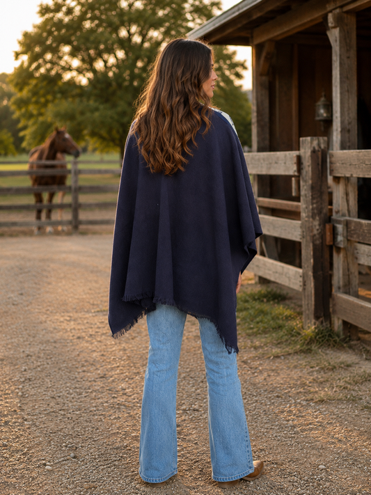 Pull Through Wrap / Navy / Blue Bit, detail view