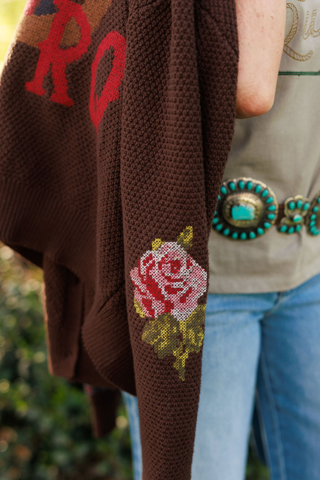 Nana's Rose Garden Sweater, back view