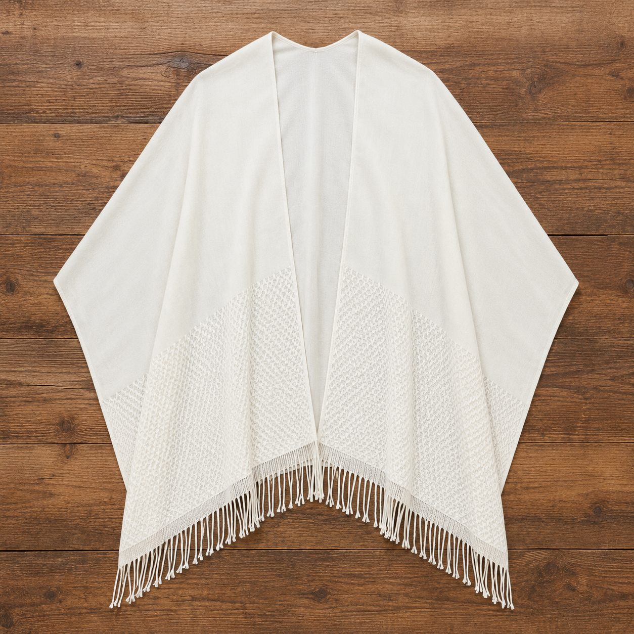 Signature Line Shawl Wrap - Winter White