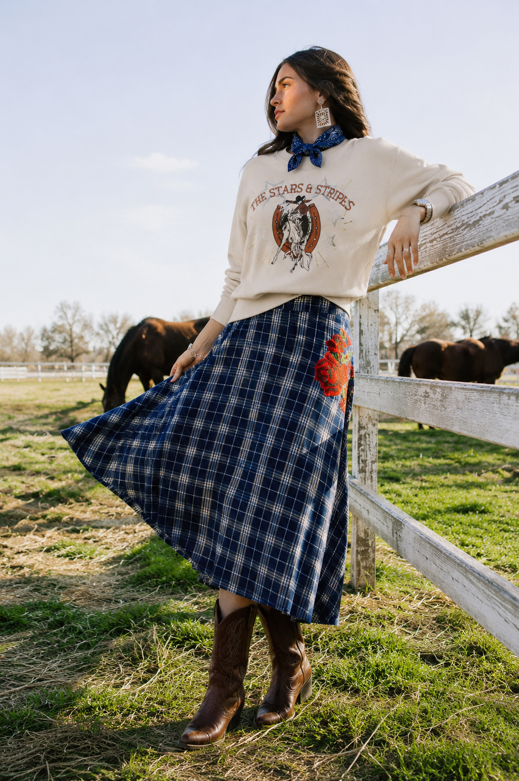 Sweet Blue Rodeo Skirt, side view