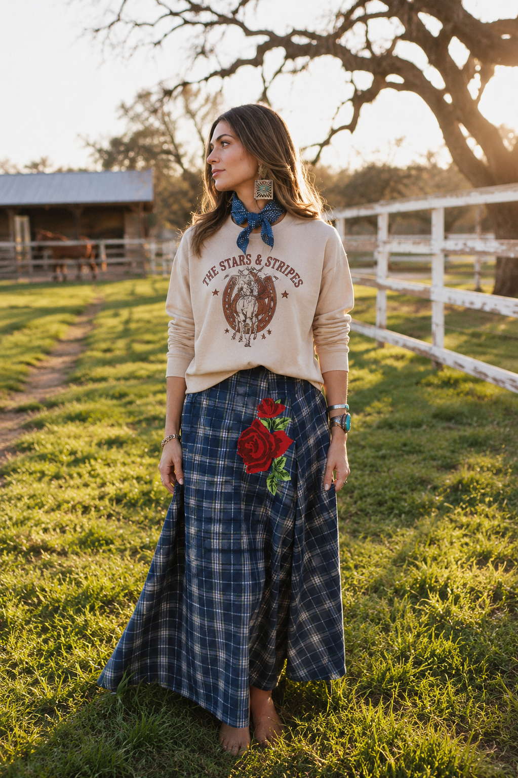 Sweet Blue Rodeo Skirt, back view