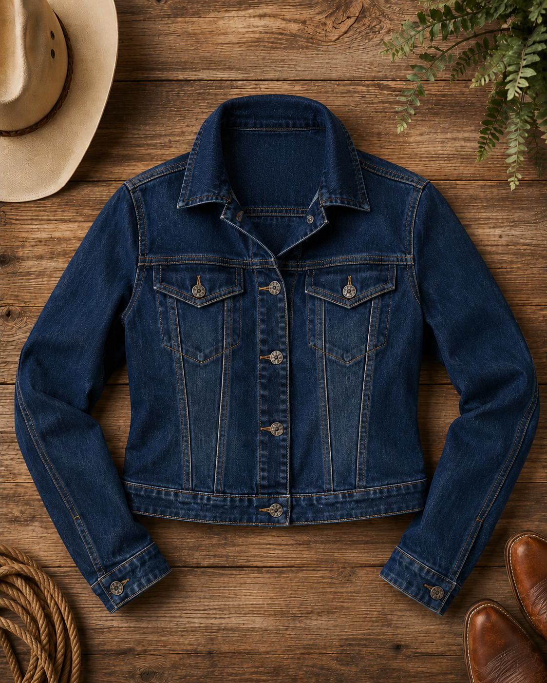 The Dark Denim Jacket / Old World Paisley