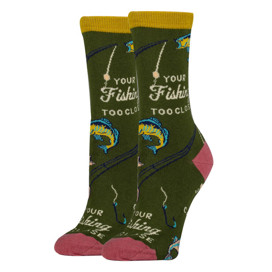 Gone Fishing Socks, front view