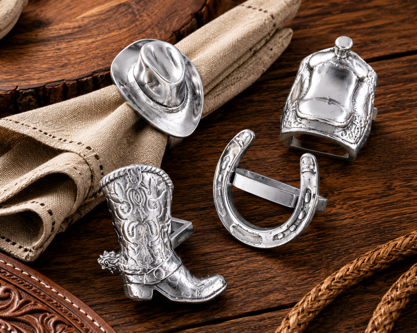 Western Napkin Rings, front view