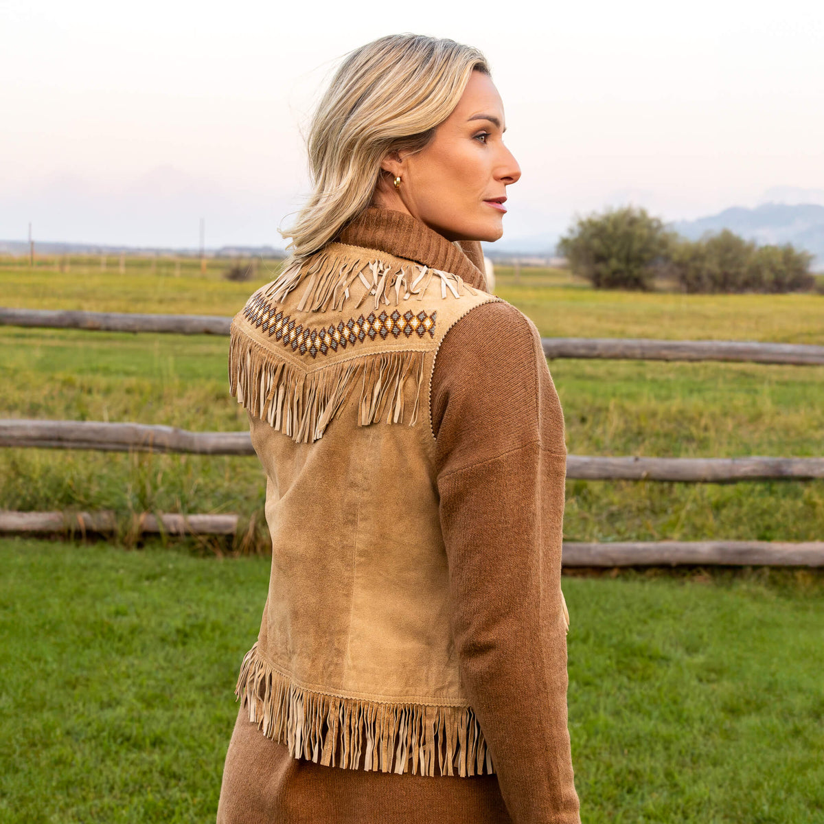Anna Leather Fringe Vest
