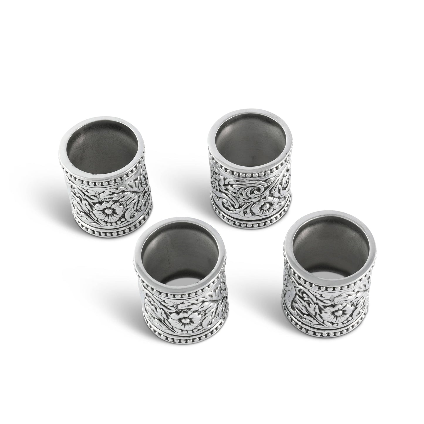 Concho Pattern Napkin Rings Set of 4, back view