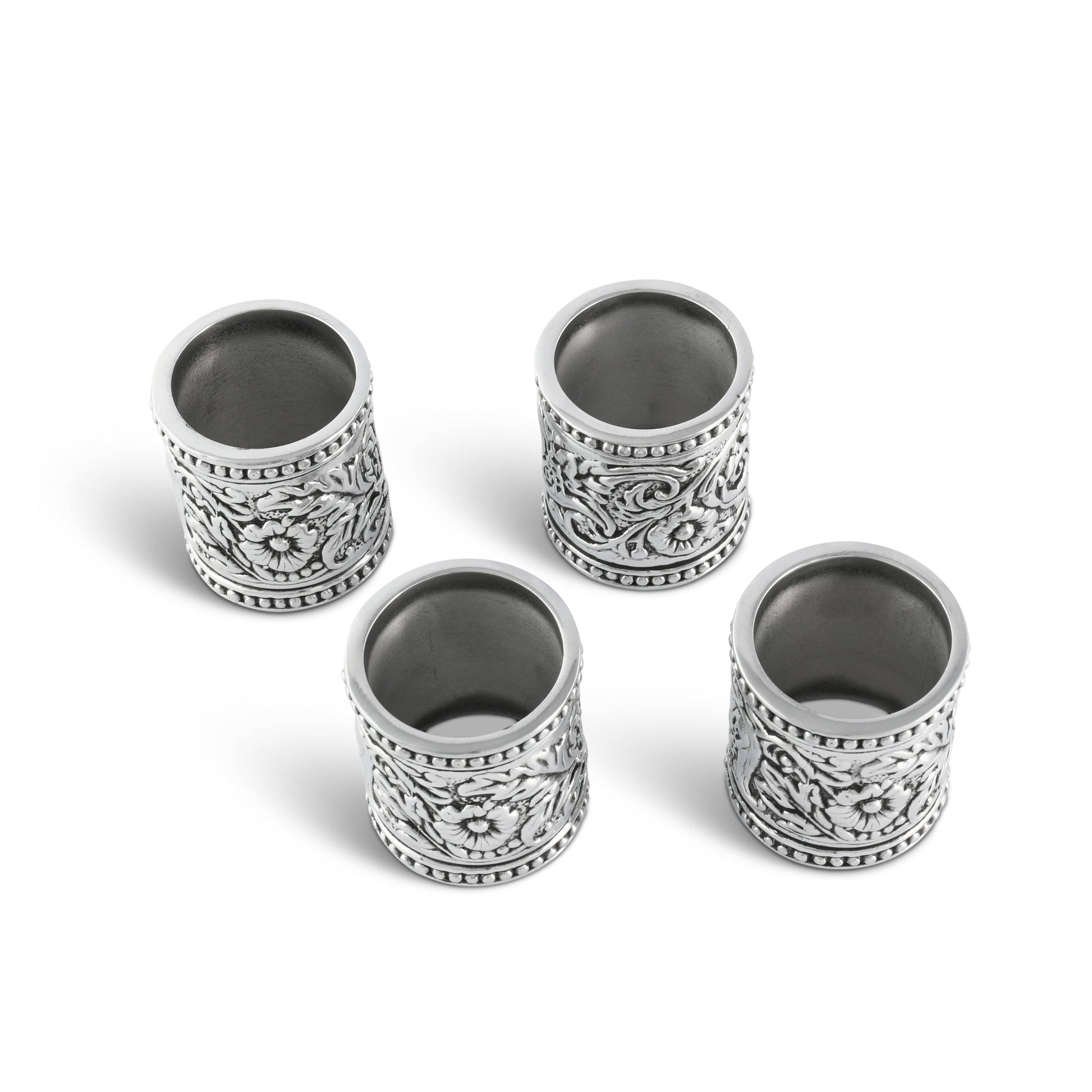 Concho Pattern Napkin Rings Set of 4, back view