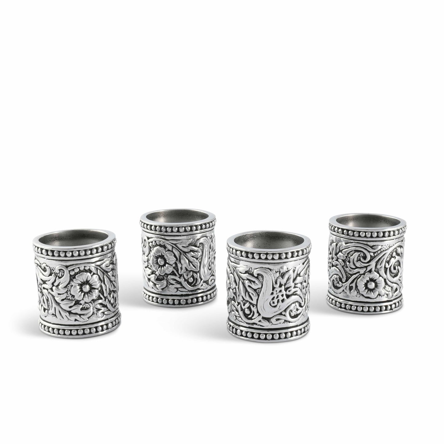 Concho Pattern Napkin Rings Set of 4, close-up view