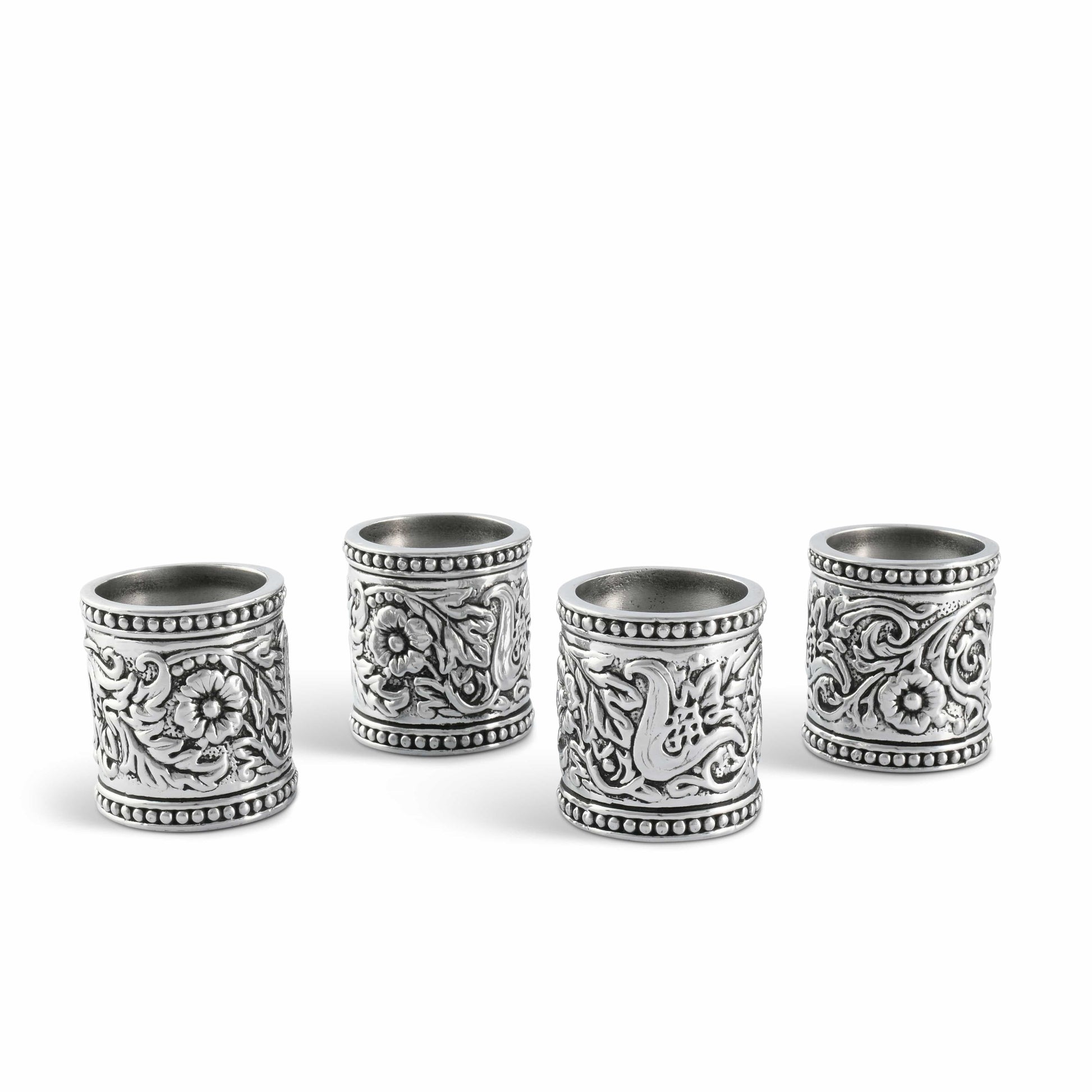 Concho Pattern Napkin Rings Set of 4, close-up view