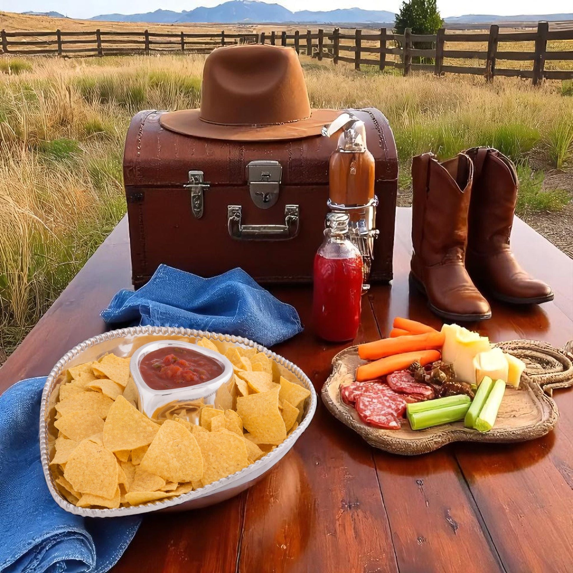 Cowboy Chip and Dip, back view