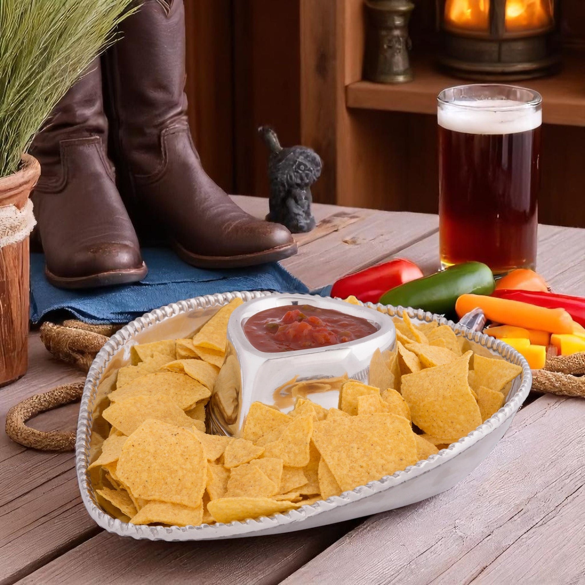 Cowboy Chip and Dip, close-up view