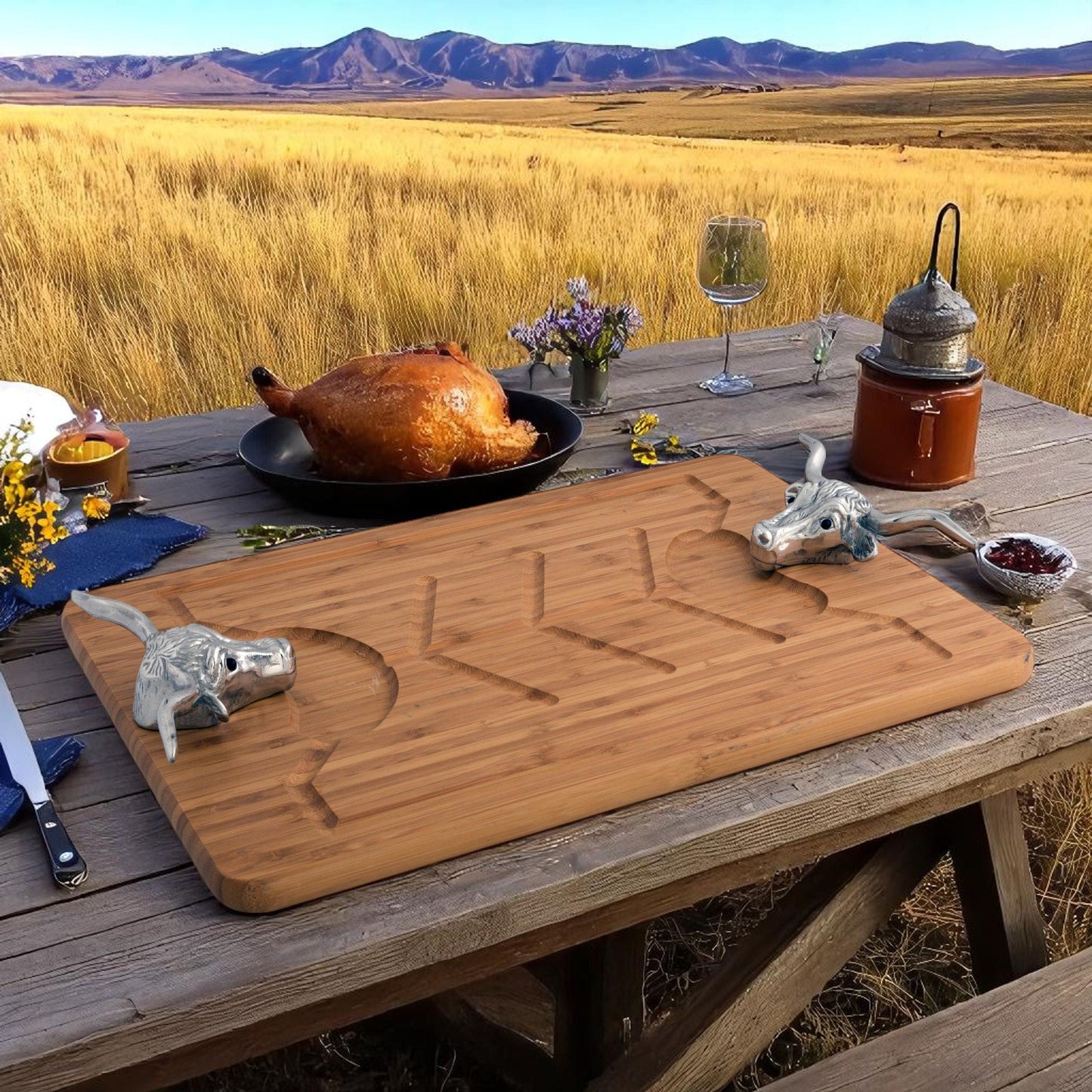 Longhorn Carving Board, lifestyle view