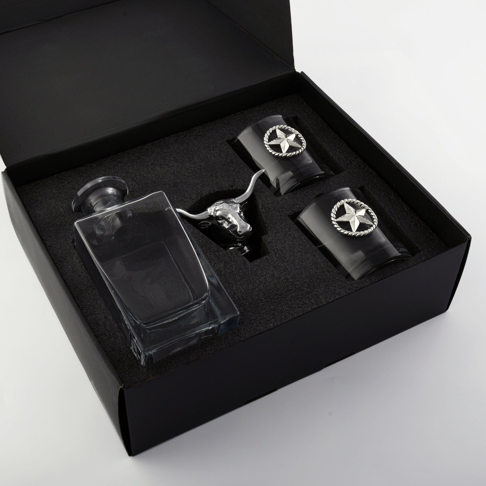 Longhorn Decanter Set with Pair of Glasses, lifestyle view