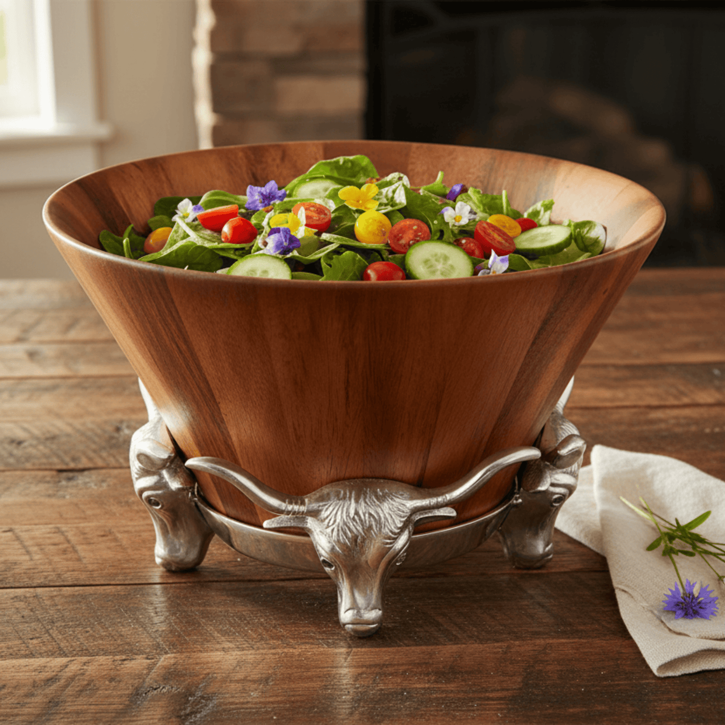 Longhorn Salad Bowl, side view