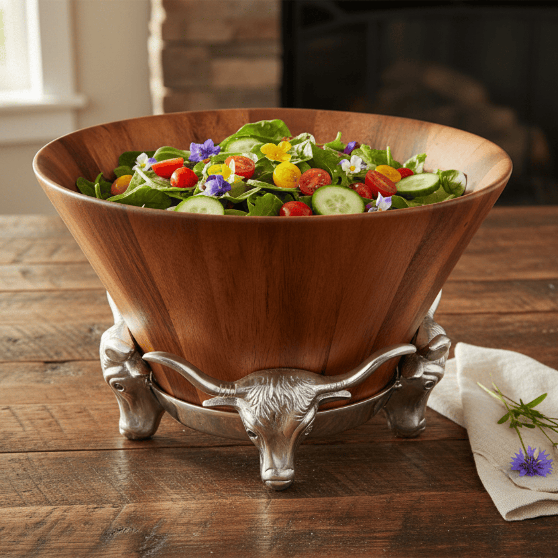Longhorn Salad Bowl, side view
