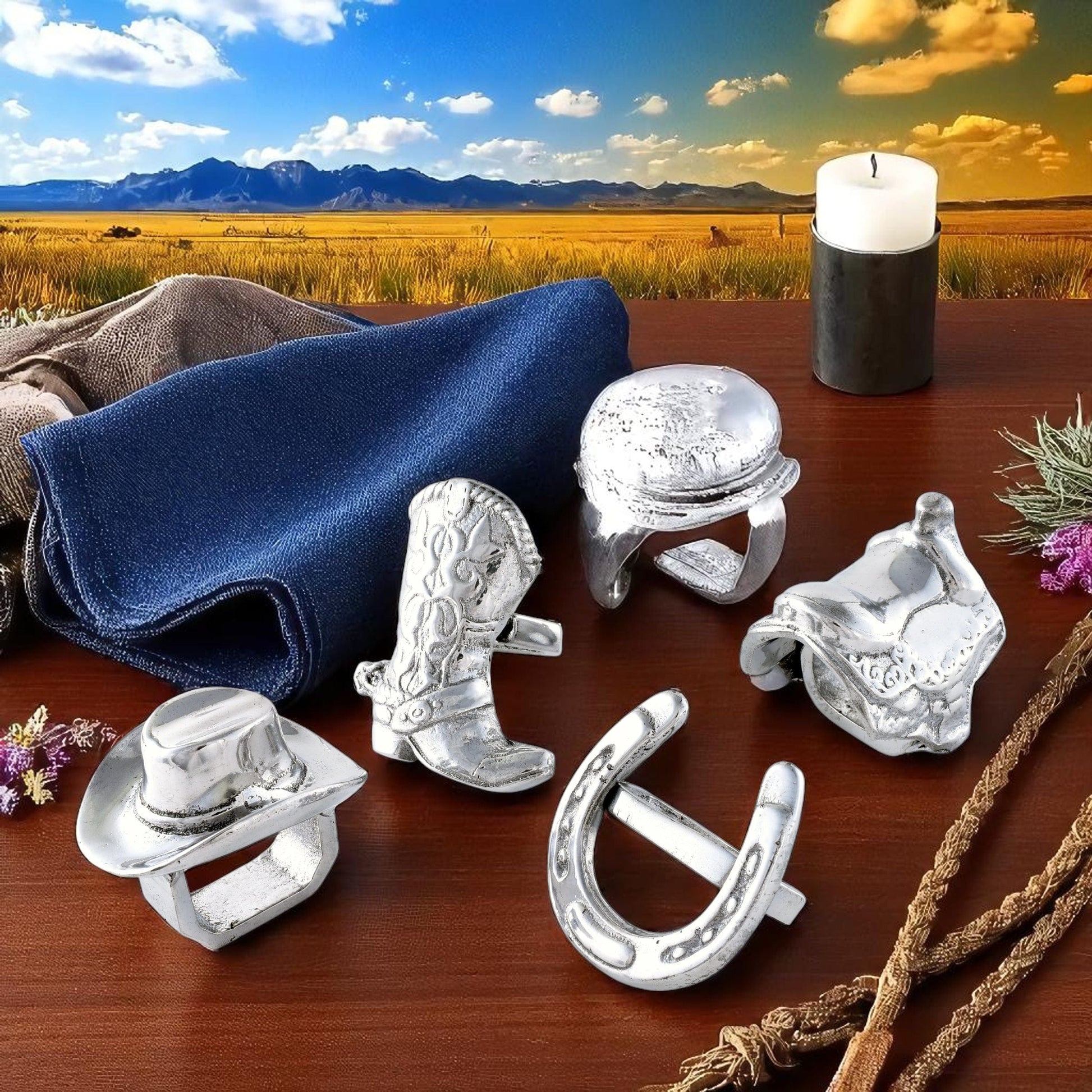 Western Napkin Rings, lifestyle view