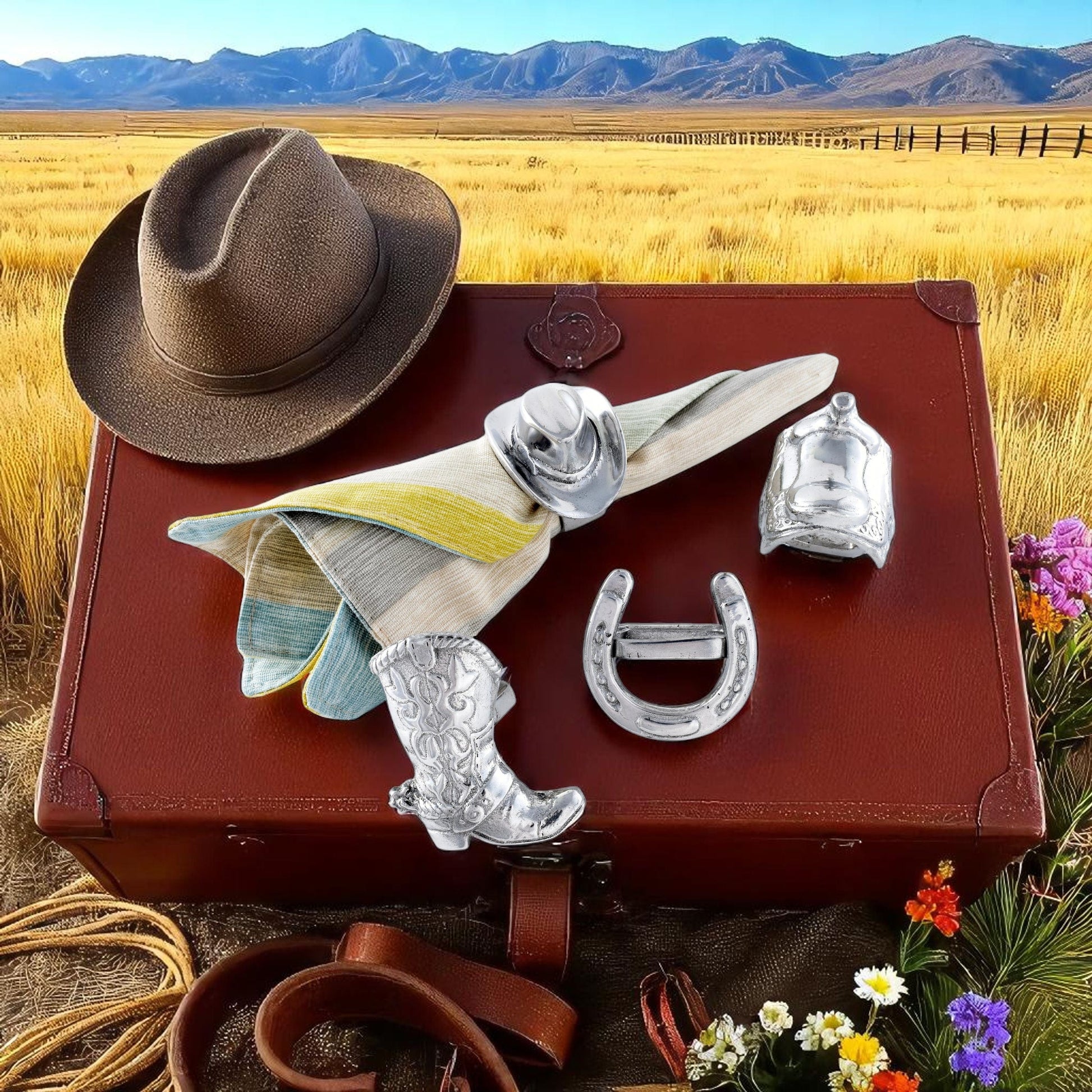 Western Napkin Rings, side view