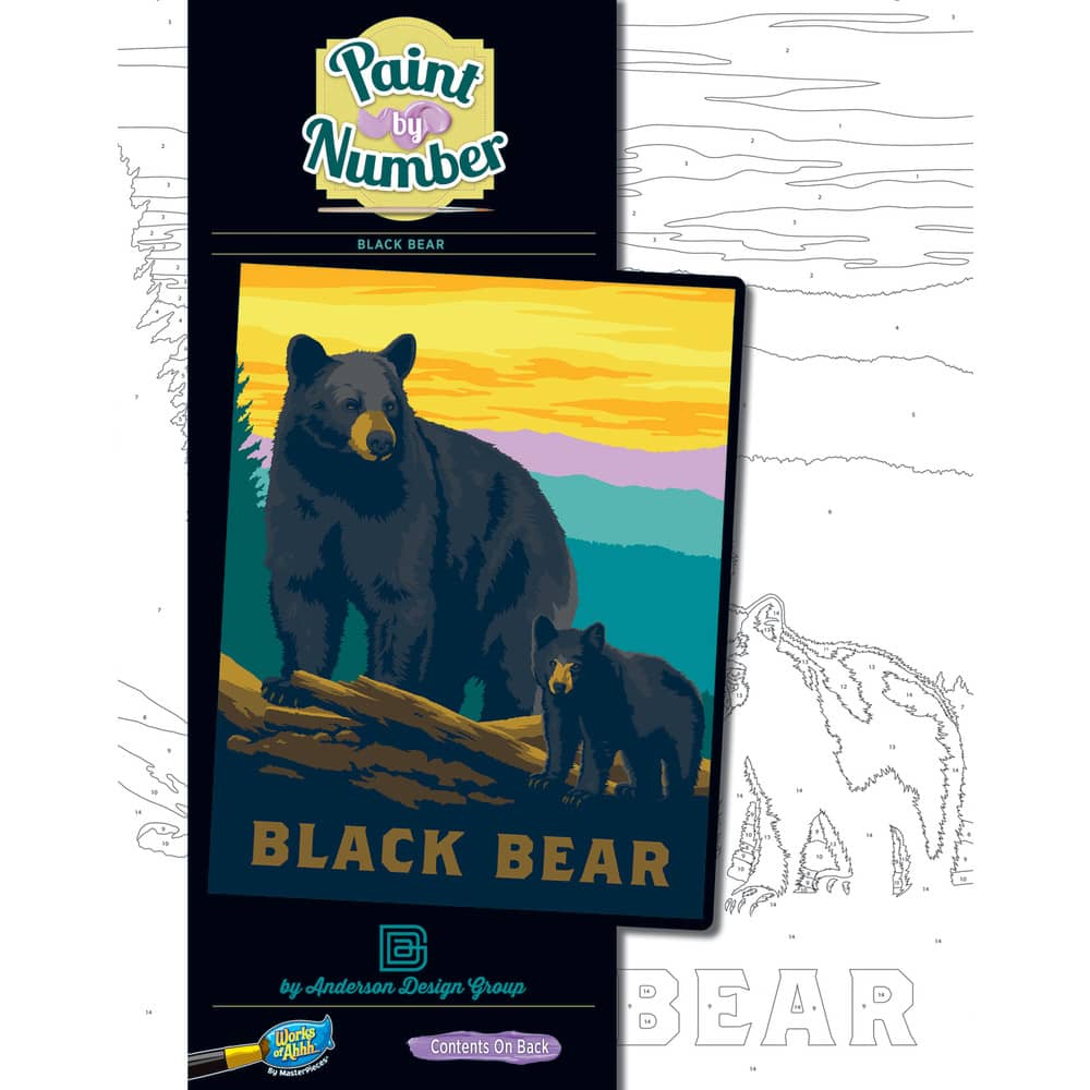 Black Bear - Paint by Number, front view