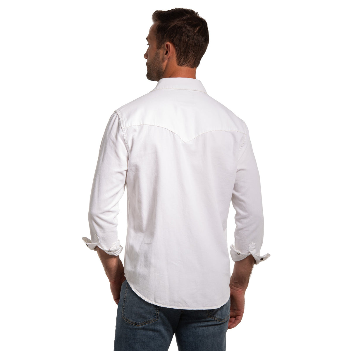 Branson Whipstitch Signature Blend Shirt - White