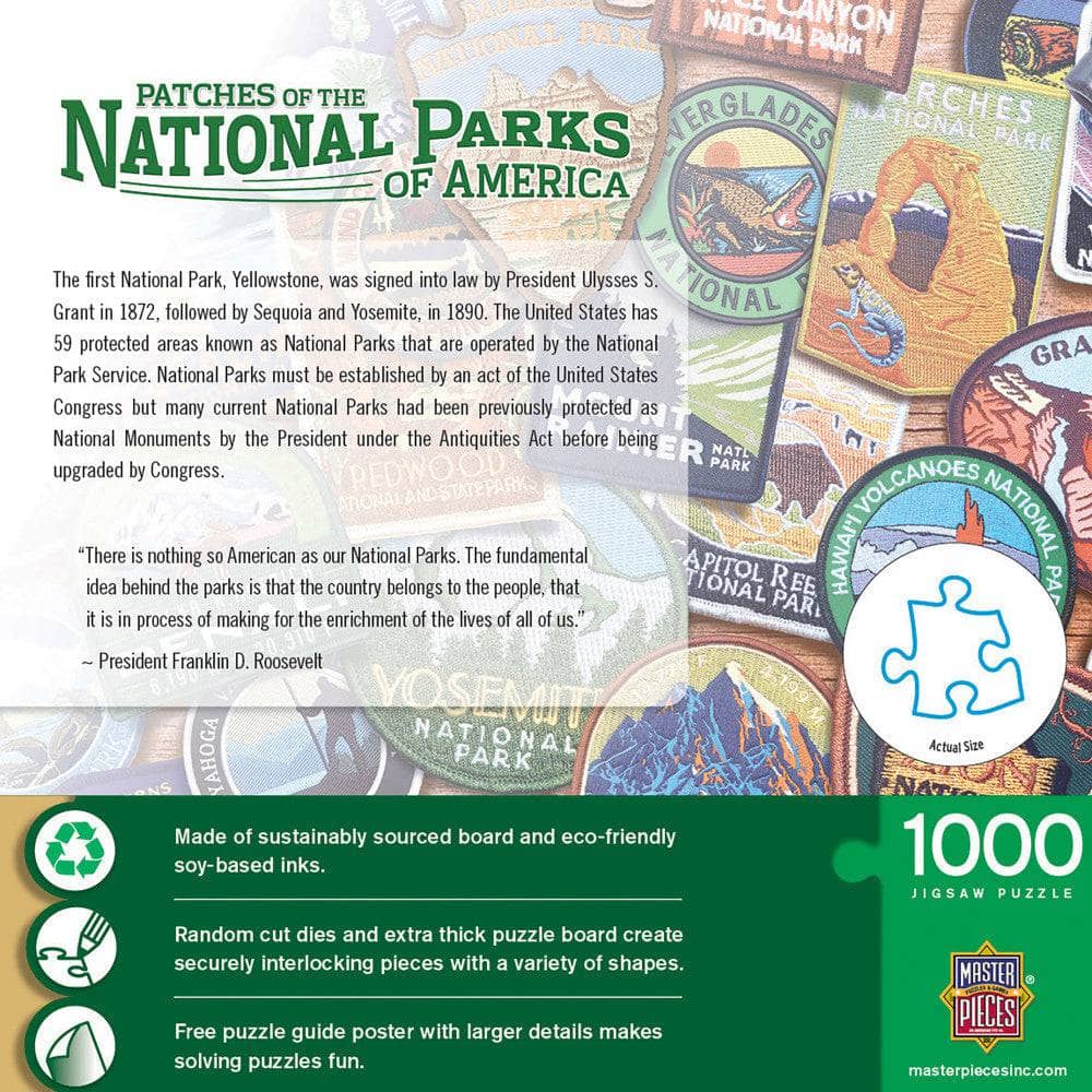 Patches of the National Parks 1000 Piece Jigsaw Puzzle, side view