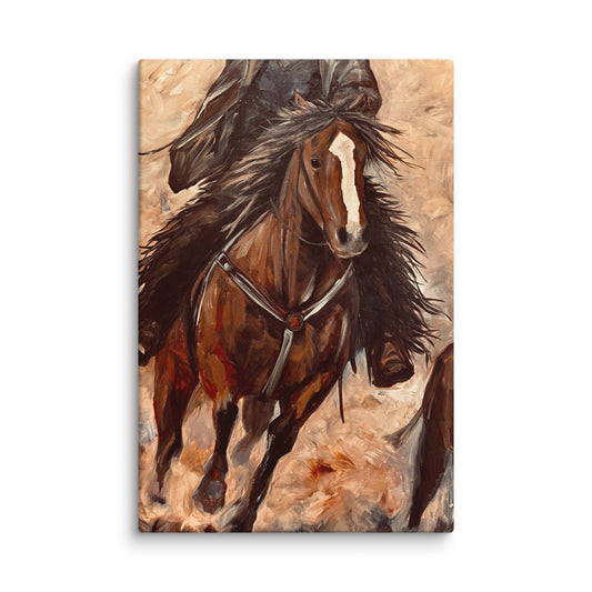 Canvas: Ranch Work, detail view