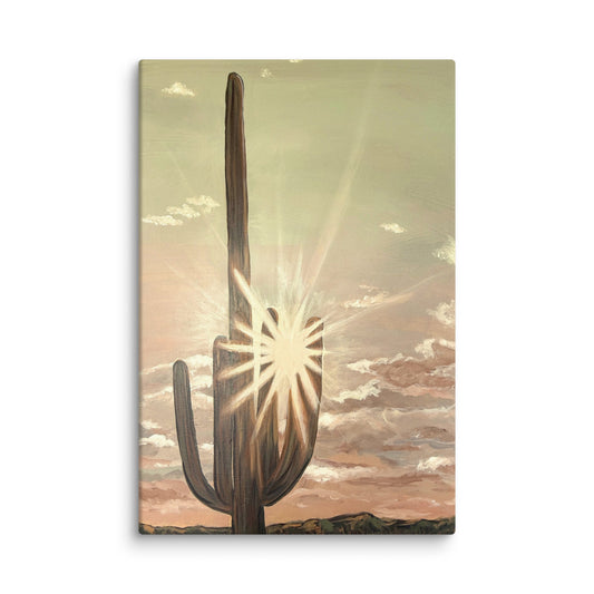 Canvas: Cactus Sunset, front view