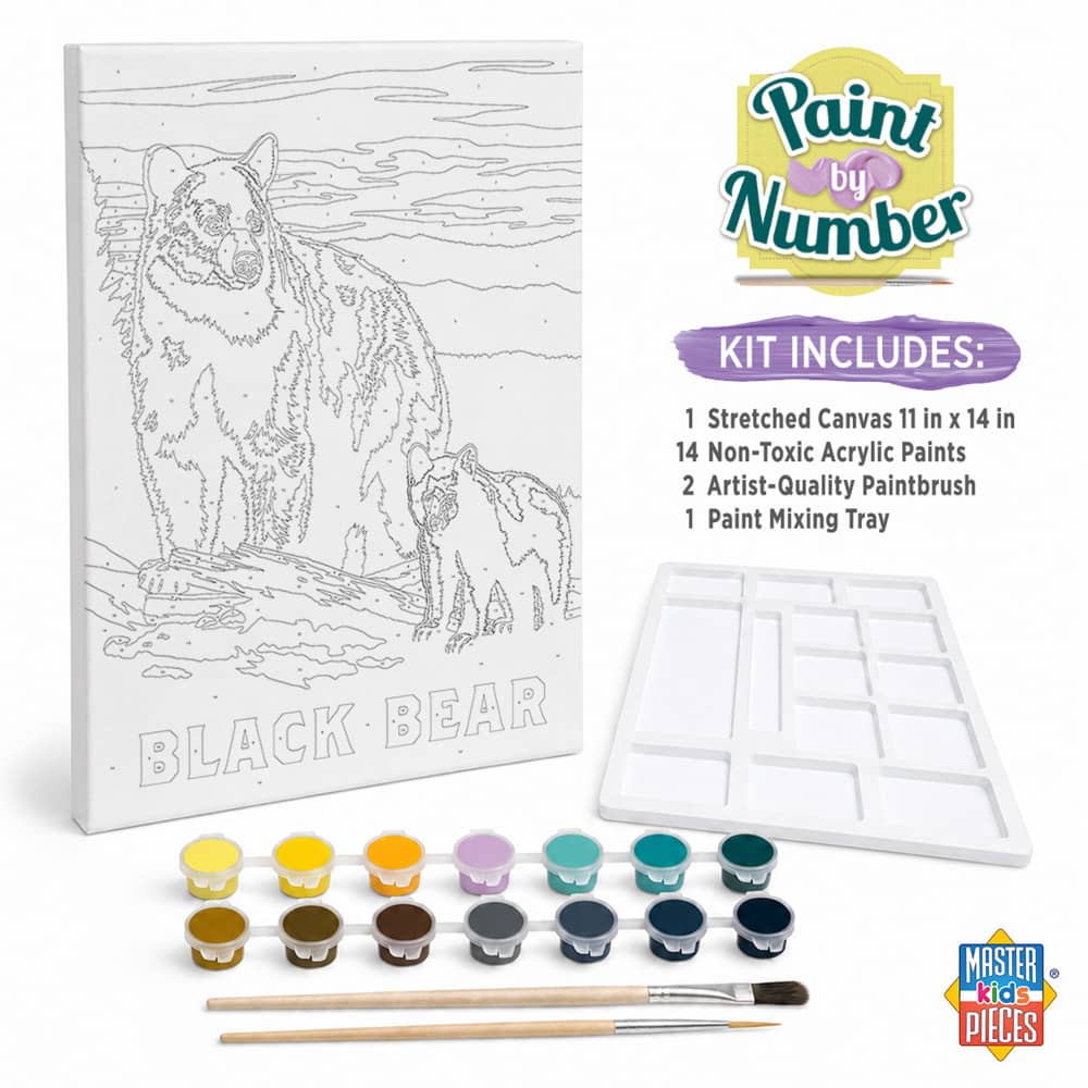 Black Bear - Paint by Number, side view