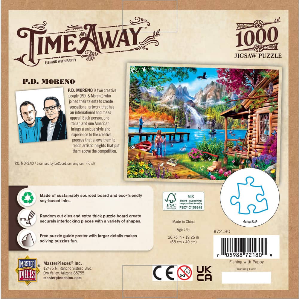 Time Away - Fishing with Pappy 1000 Piece Jigsaw Puzzle, side view