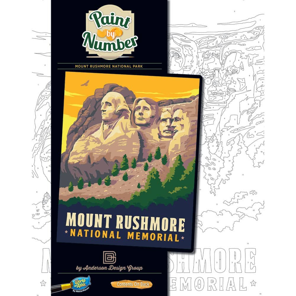 National Memorial - Mount Rushmore Paint by Number, front view