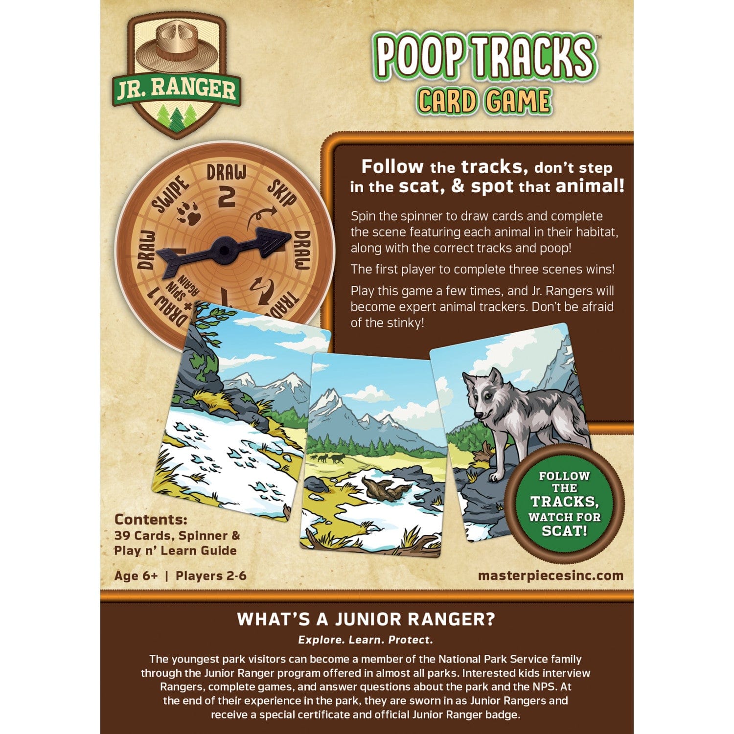 Jr. Ranger Poop Tracks Card Game, side view