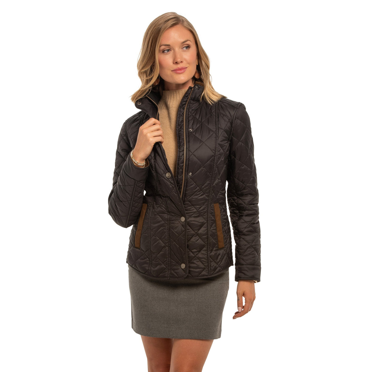 Georgia Quilted Nylon Jacket - Black