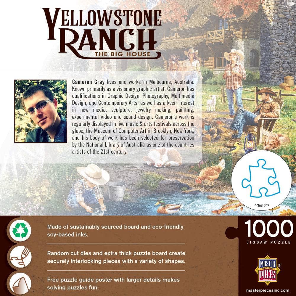 Yellowstone Ranch - The Big House 1000 Piece Jigsaw Puzzle, side view