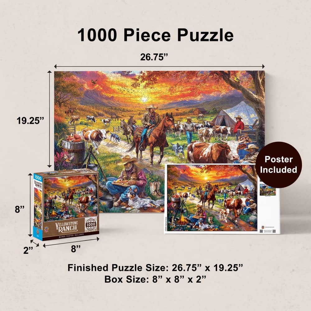 Yellowstone Ranch - Highland Camp 1000 Piece Jigsaw Puzzle, lifestyle view