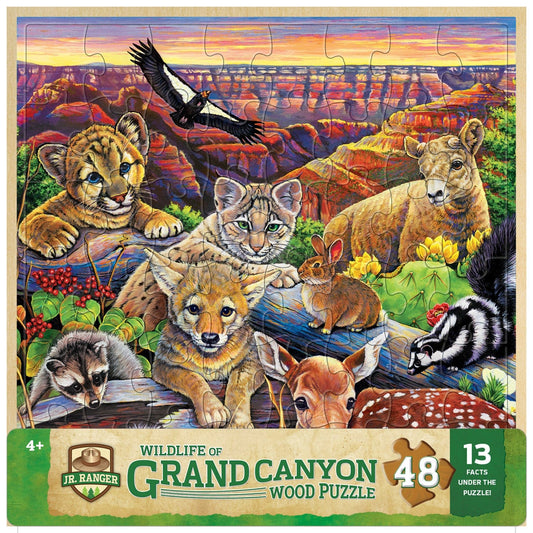 Jr. Ranger - Wildlife of the Grand Canyon 48 Piece Wood Jigsaw Puzzle, front view