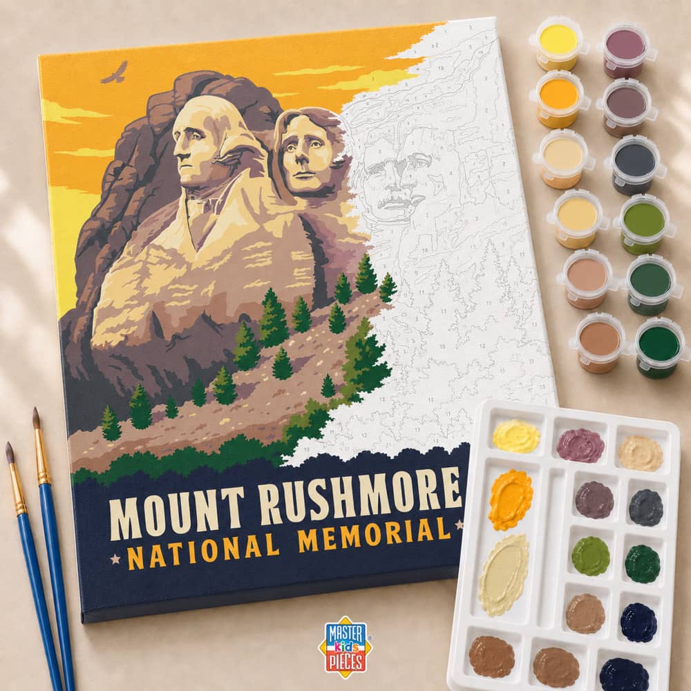 National Memorial - Mount Rushmore Paint by Number, alternate view